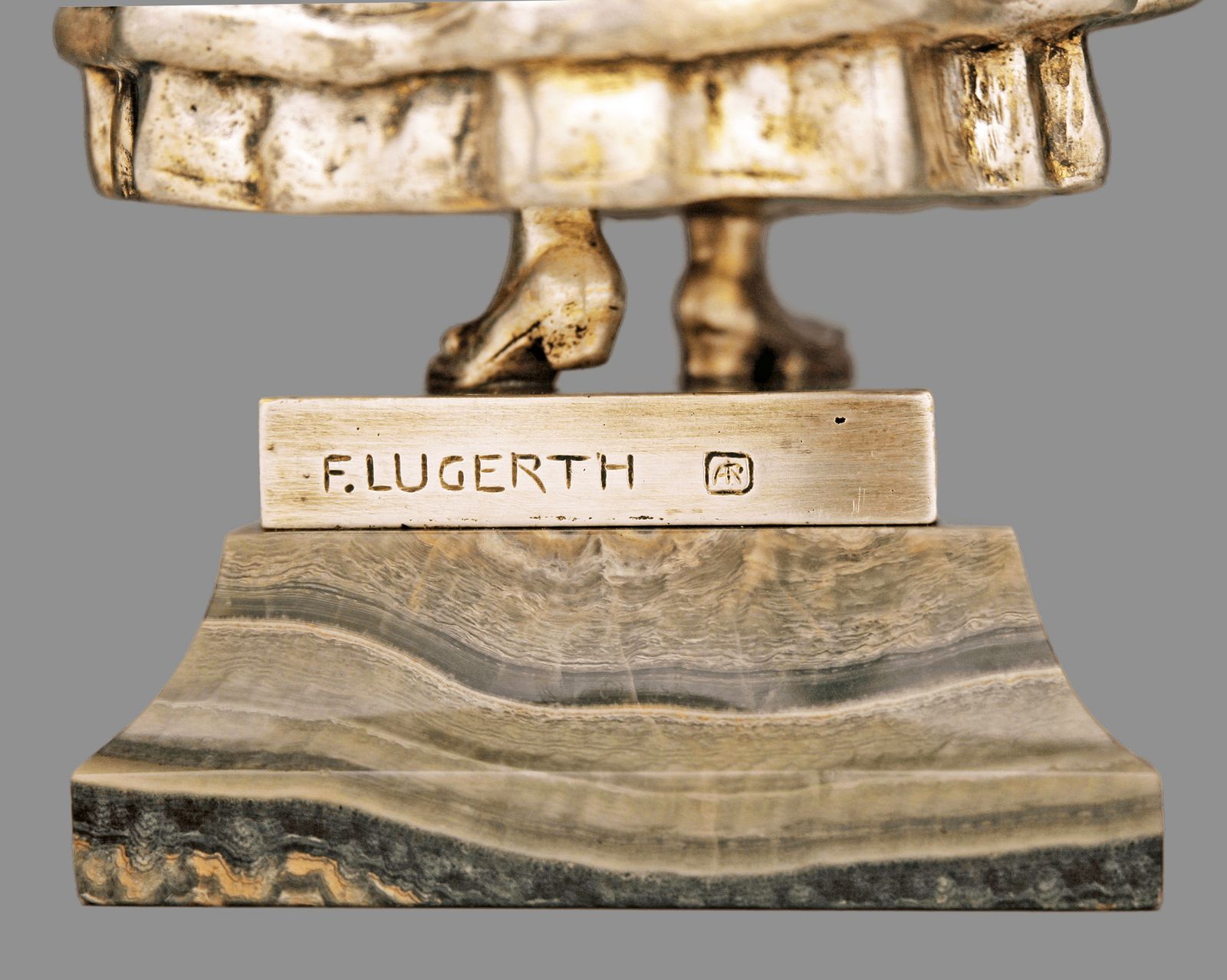 Art Nouveau Bronze And Ivory Sculpture Of A Girl By Austrian Ferdinand Lugerth photo Art