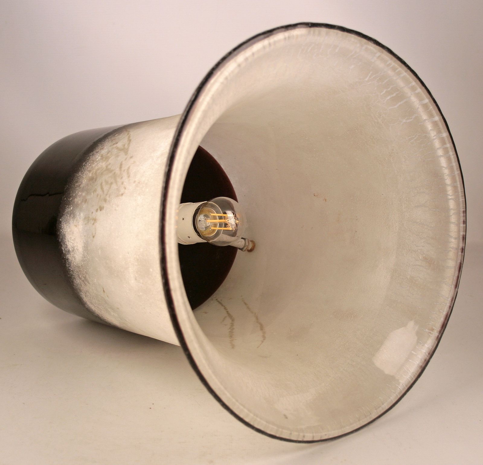 Mid 20th Century Modern Frosted Murano Glass Lamp/Vase By Italian Artist Alfredo Barbini photo buy