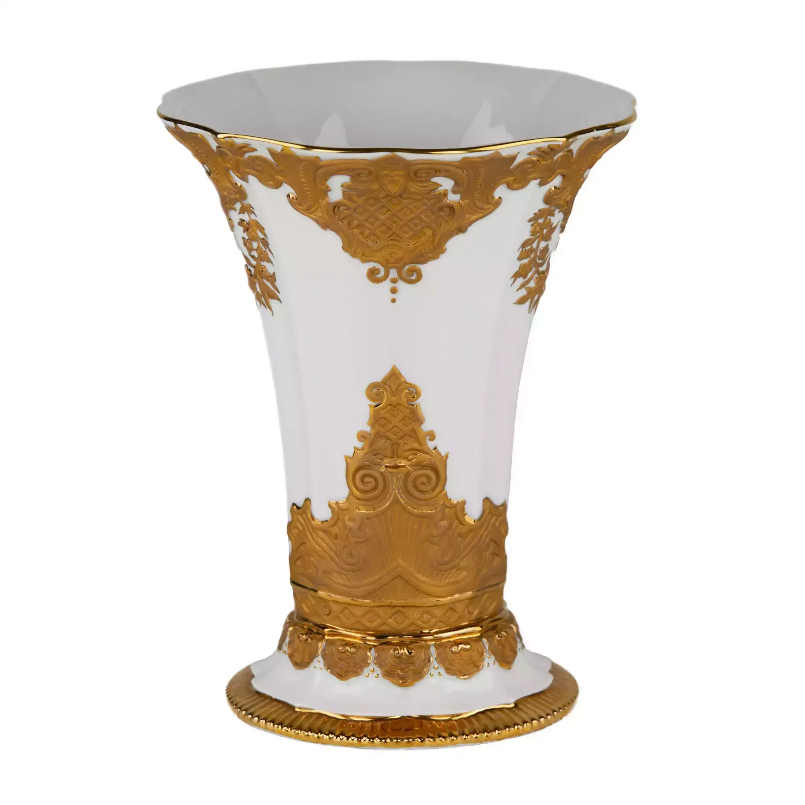 Magnificent Vase With Golden Relief. Meissen. Turn Of The 19th And 20th Centuries. photo furniture
