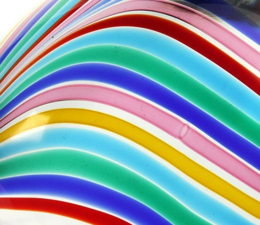 Livio Seguso For Bisazza, Massiccio Fish With Rainbow Canes 1993 Signed photo for sale