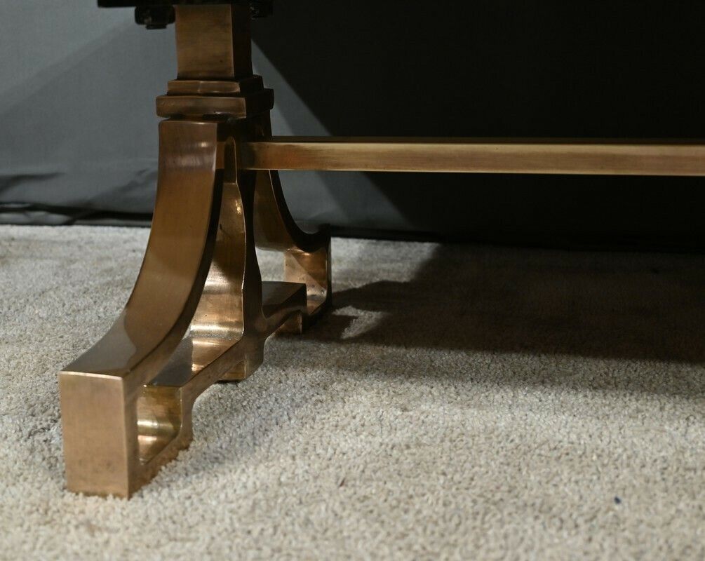 Brass And Travertine Coffee Table, Art Deco Period – 1930 photo buy