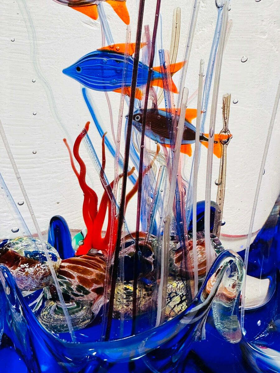 photo vintage Contemporary Chinese Fish Aquarium In The Style Of Glass Studio Murano