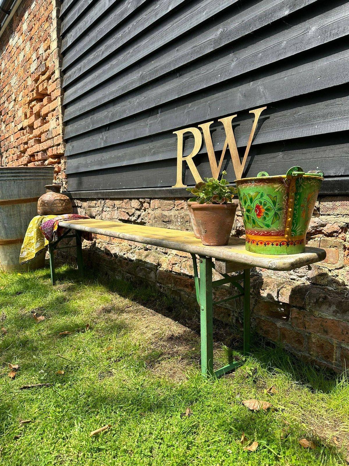 Beer Festival Fold Up Bench / Picnic Bench / Hallway Seating Garden Furniture (4 photo 145.0