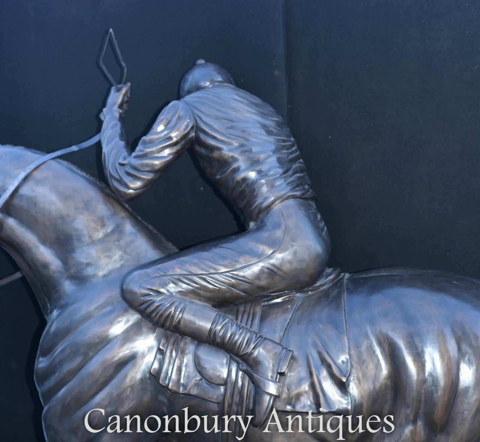 Lifesize French Bronze Horse And Jockey Statue By Bonheur photo furniture