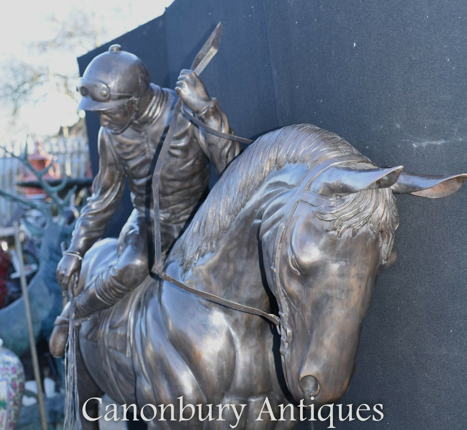 photo vinterior Lifesize French Bronze Horse And Jockey Statue By Bonheur