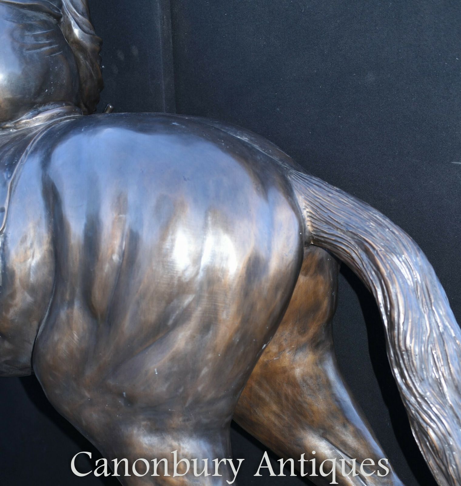 photo vintage Lifesize French Bronze Horse And Jockey Statue By Bonheur