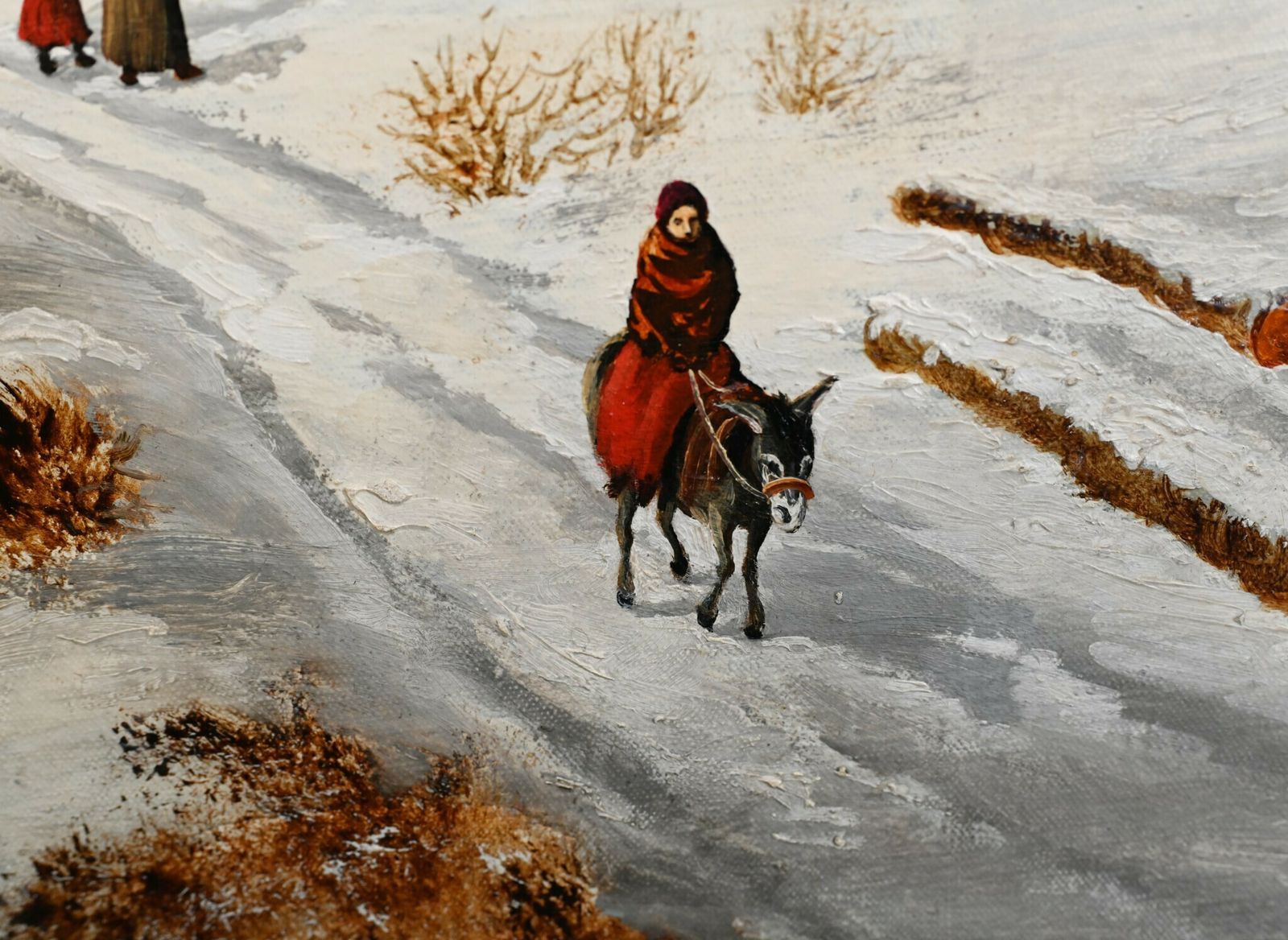 photo furniture Flemish Oil Painting Winter Snow Landscape Gilt
