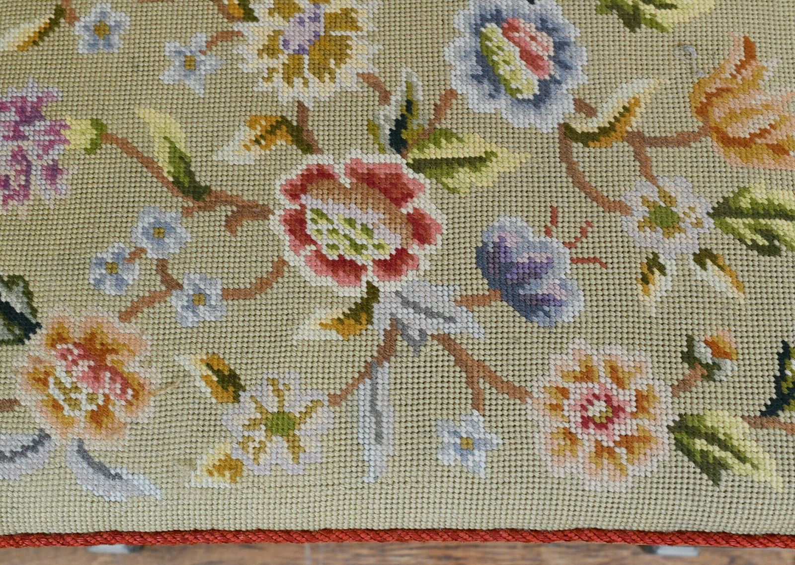 photo buy Painted Edwardian Stool Tapestry Needlepoint
