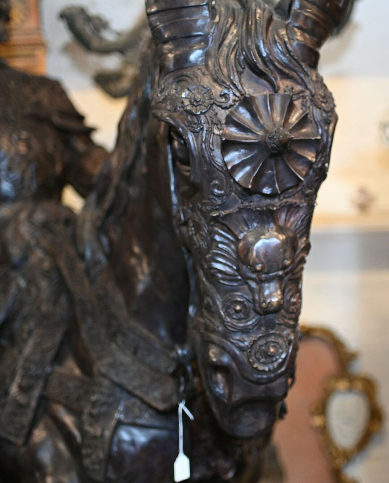 Lifesize Roman Gladiator On Horseback Statue Sculpture Architectural Art photo for sale