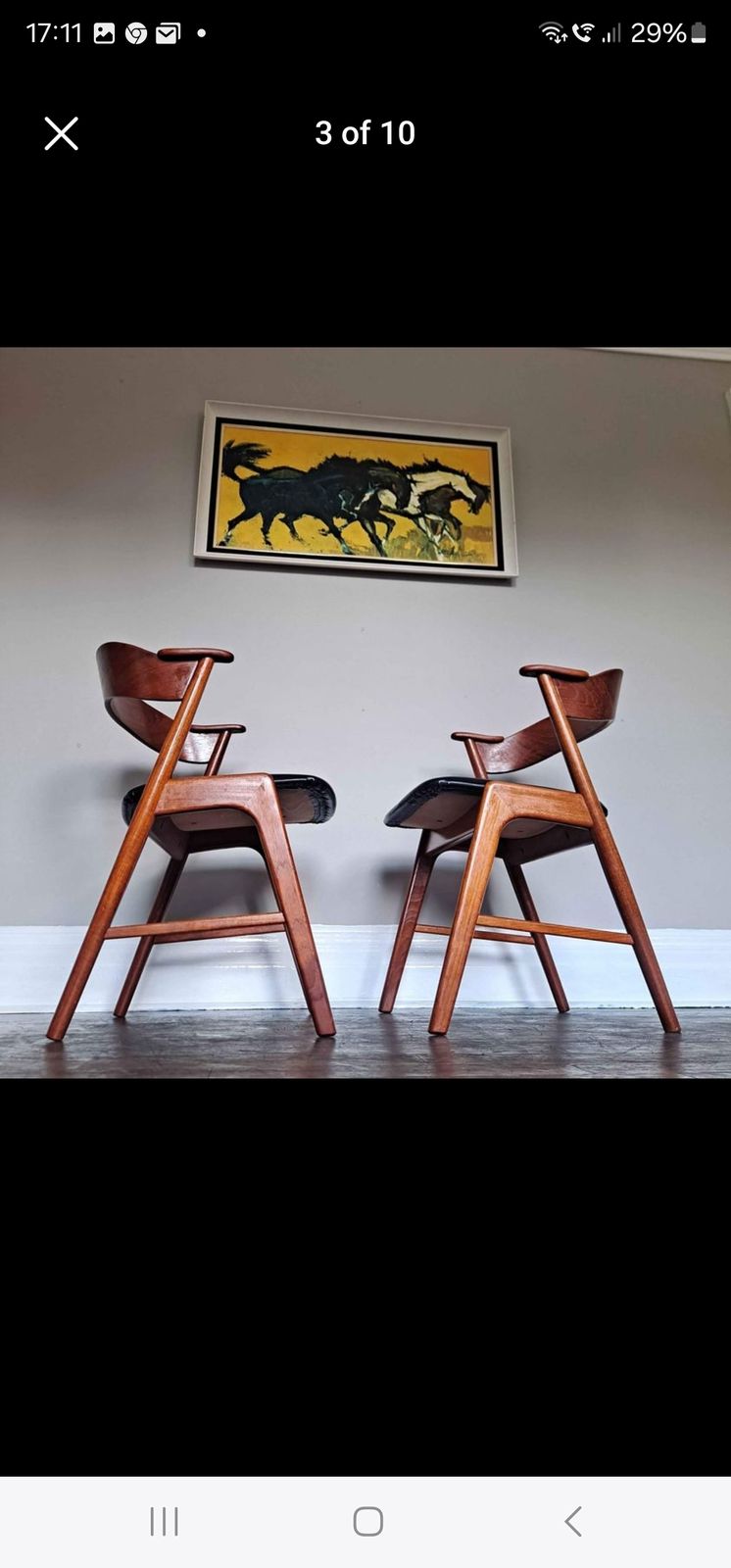 Mid Century Set Of Six Kai Christianson Model 32 Teak Dining Chairs