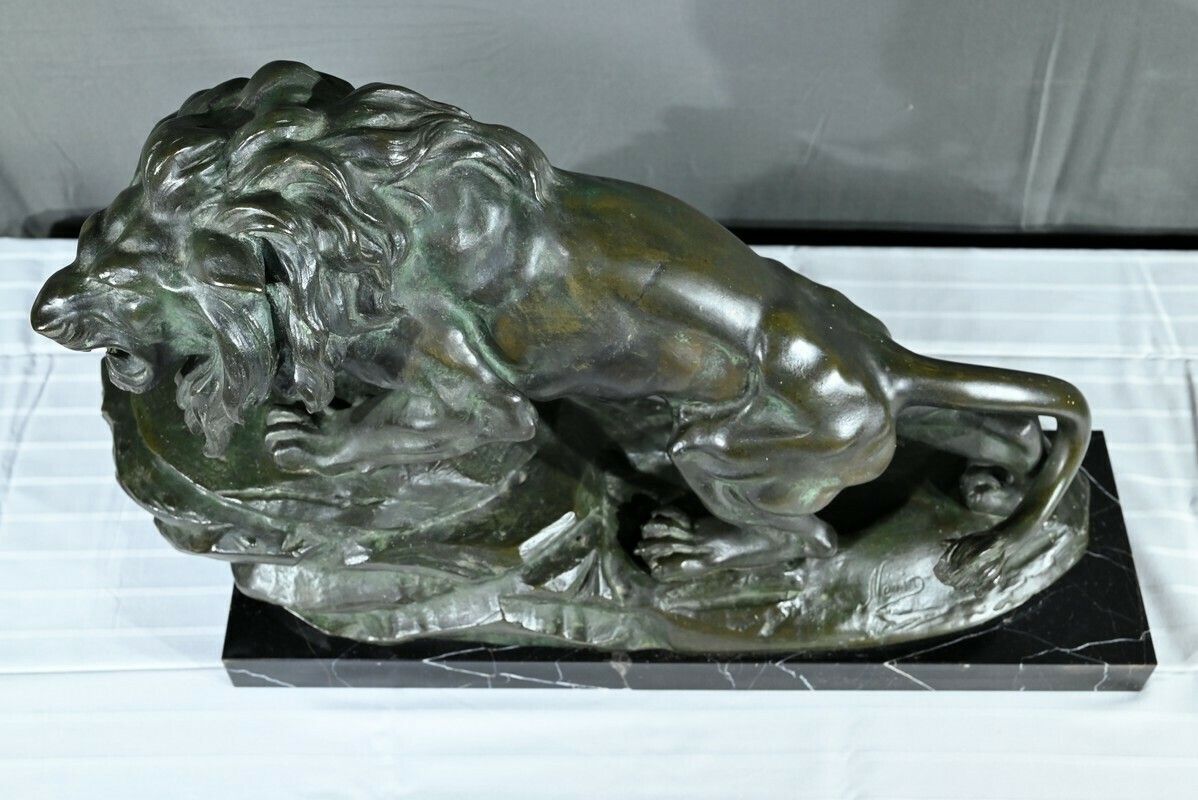 Bronze “Roaring Lion” Signed Nerin – Early 20th Century photo 3500.0