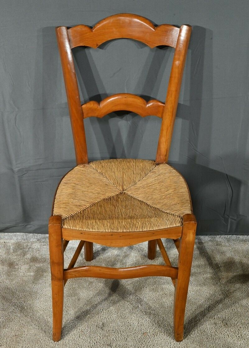 Suite Of 5 Cherry Country Chairs, Louis Philippe Style – Late 19th Century photo vinterior