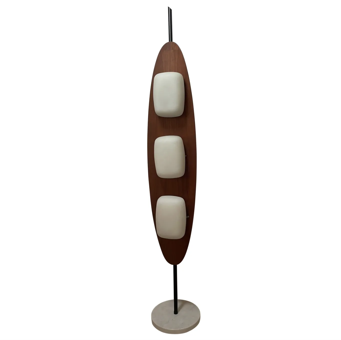 Totem Floor Lamp By Goffredo Reggiani, Wood, Marble And Opaline, Italy, 1970s