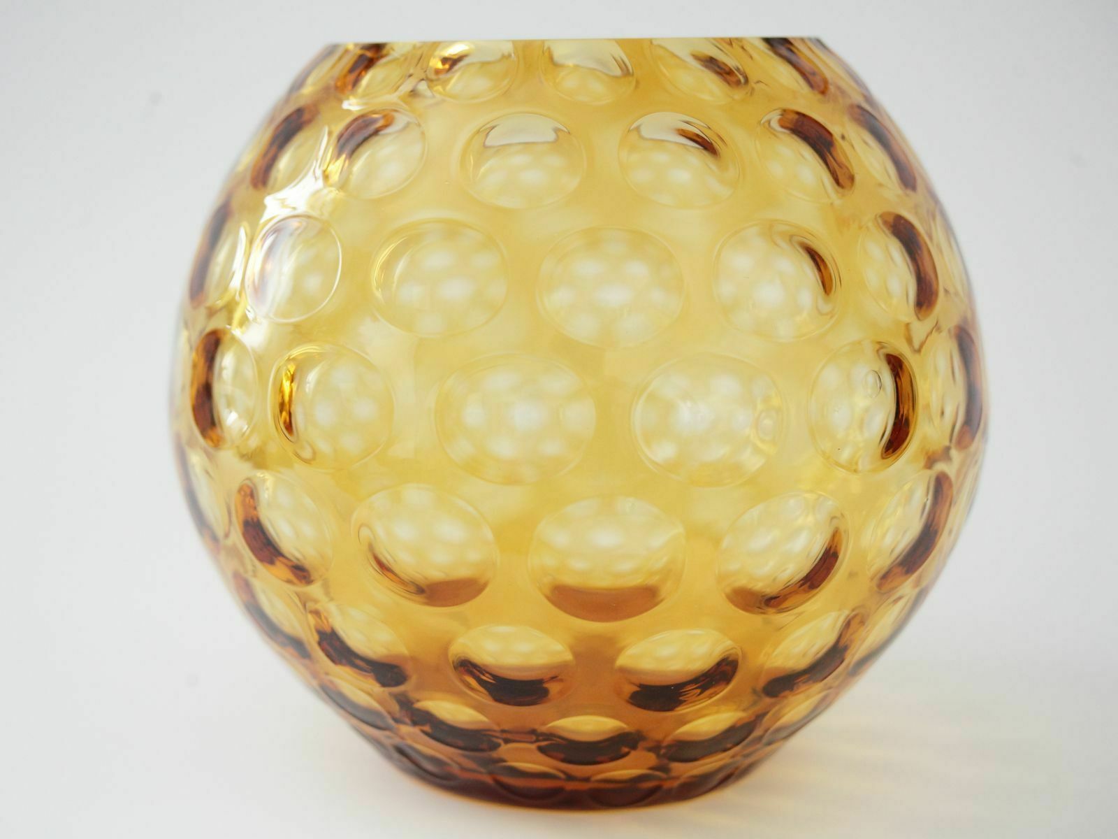 photo for sale Amber Czechoslovakian Glass Vases From Egermann, 1990s