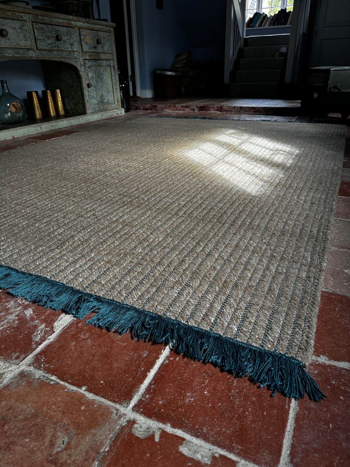 4 Paddle /Re/Purpose Premium Recycled Plastic Flatweave Bespoke Provence Rug With Tassels photo furniture