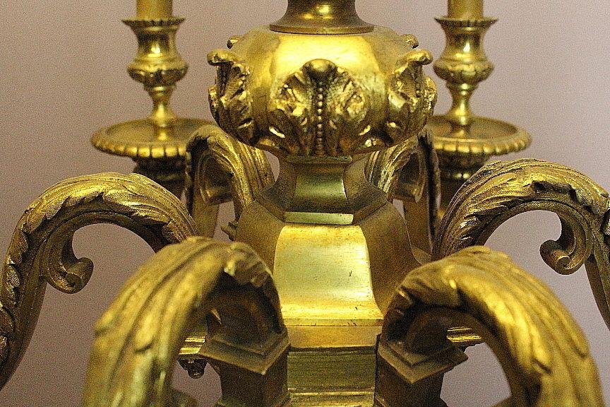 Good Quality French Louis XVI Style Gilt Bronze Six Arm Chandelier photo 395.0