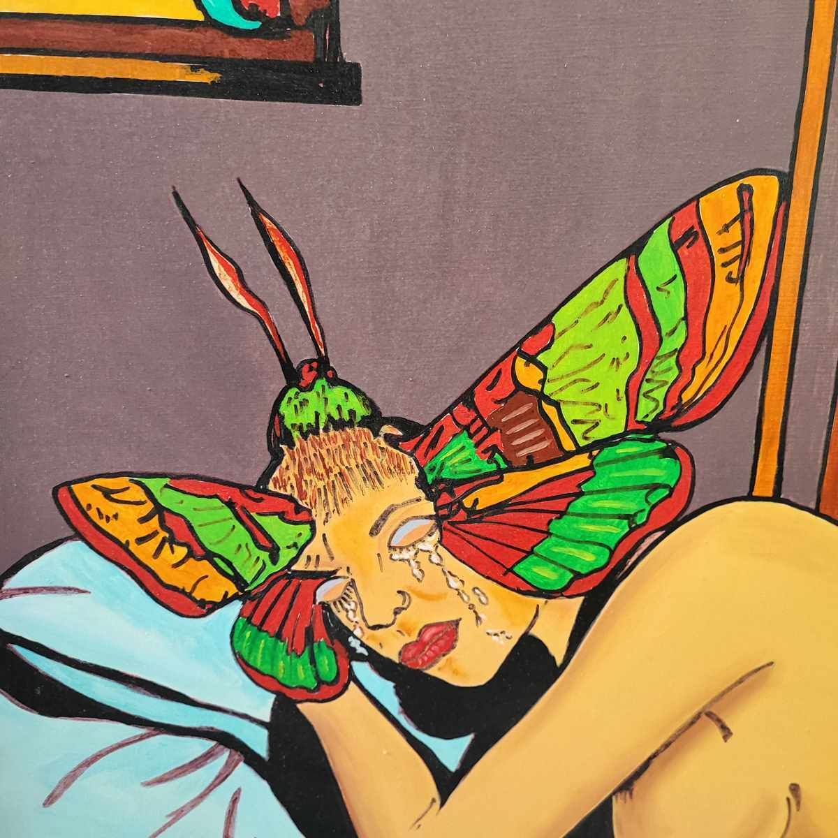 photo for sale Acrylic Painting On Canvas Max Hamlet, The Heartbroken Lover Year 1991