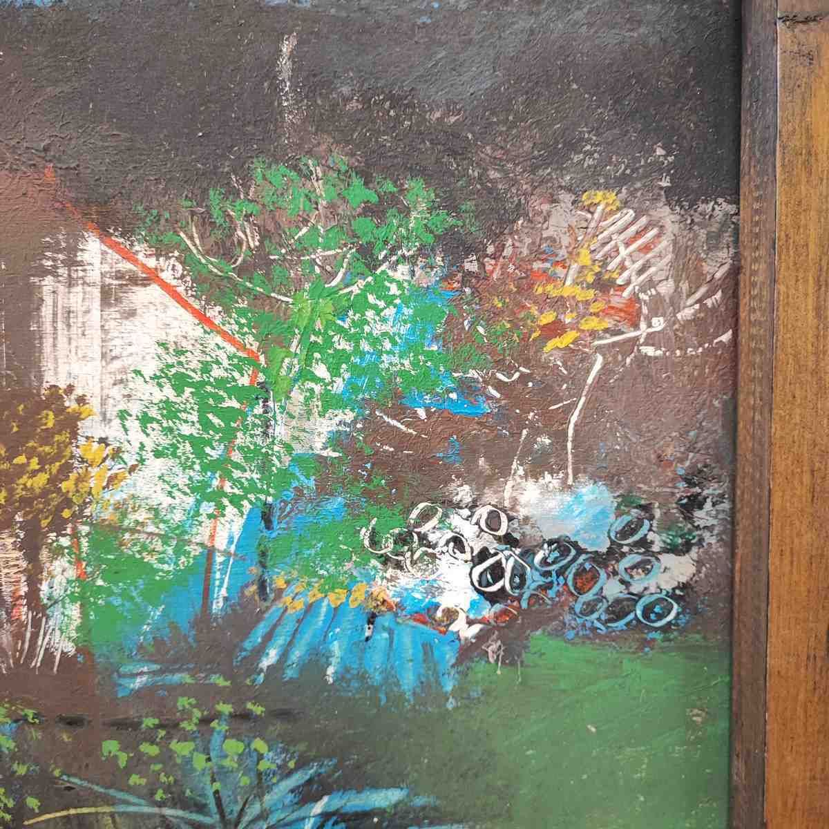 Oil Painting On Canvas Manlio Bacosi, The Villa Year 1990 photo Art