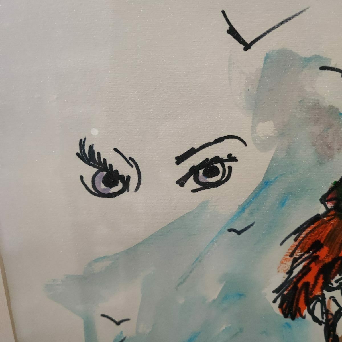 Work By Romano Mussolini Mixed Media, Eyes Controlling The Claum With Tie photo Art