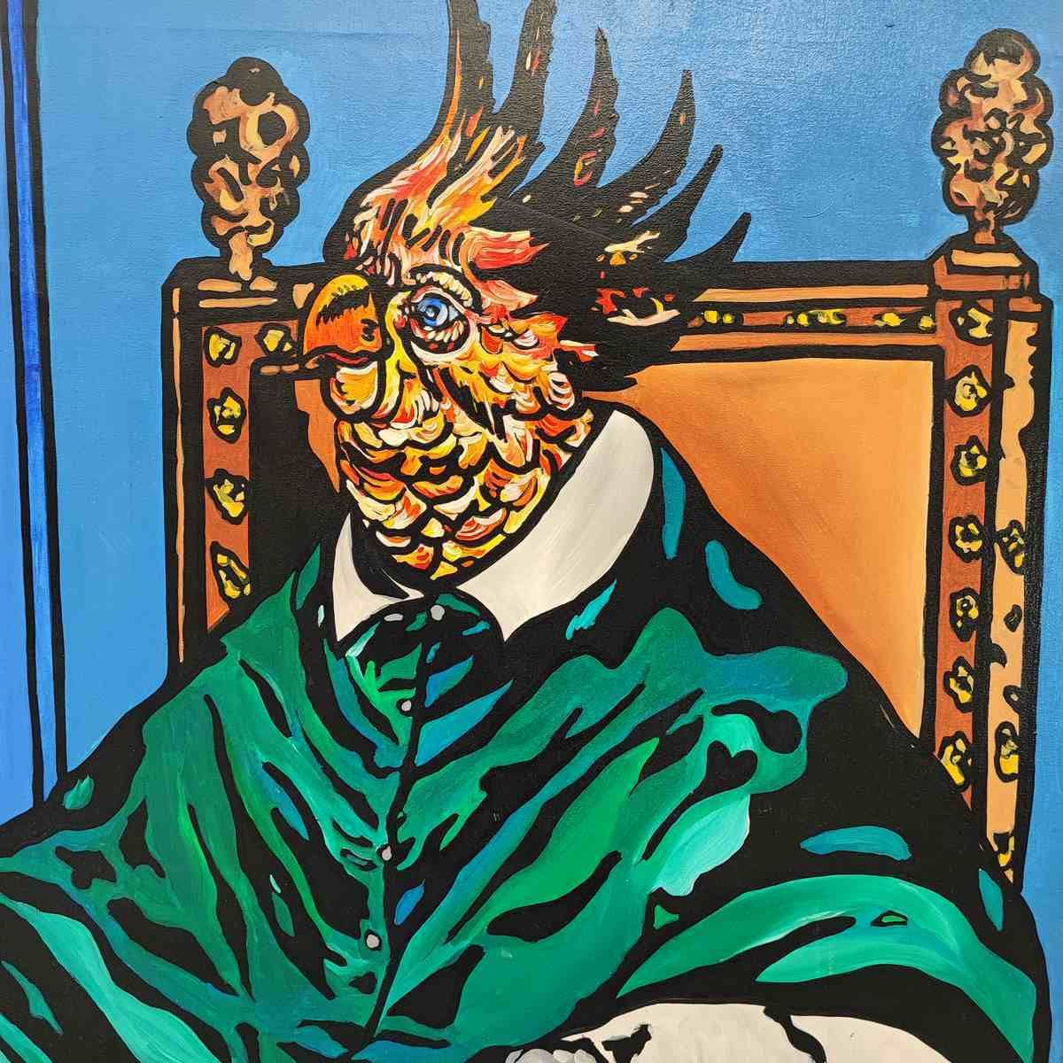 Acrylic Painting On Canvas On Canvas Max Hamlet, Innocent Tenth Sail" Annp 1987 Tribute To Francis Bacon photo furniture
