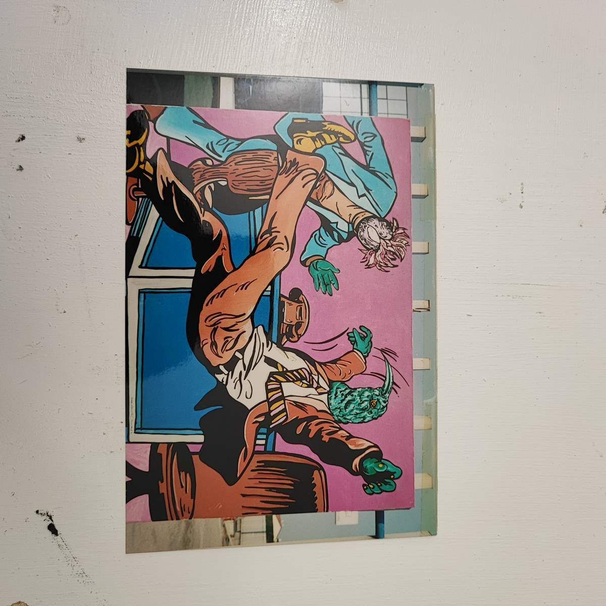 Art Acrylic Painting On Canvas Max Hamlet, Strugle Of Opponents Year 1986 photo