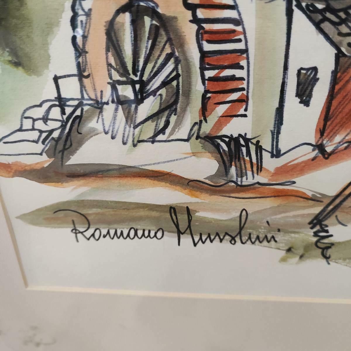 Work Of Roman Mussolini Tempera Farmhouse With Mill photo for sale