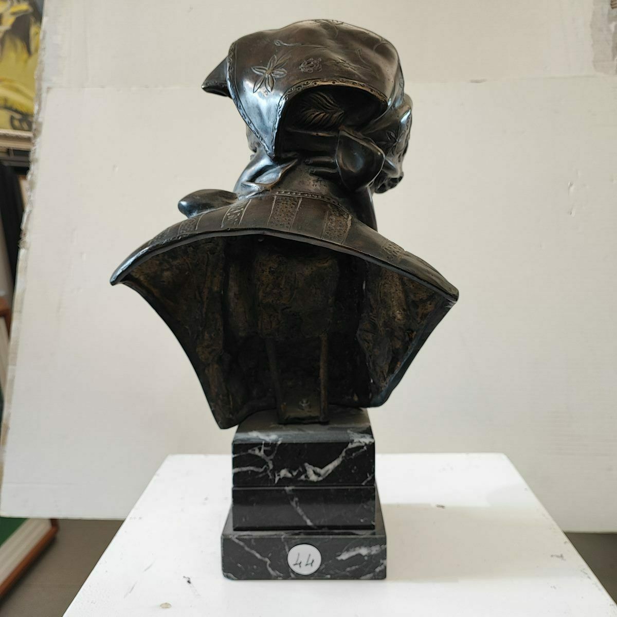 Bronze Sculpture, Anonymous Artist Maternita" Woman With Child With Marble Base photo 1825.0