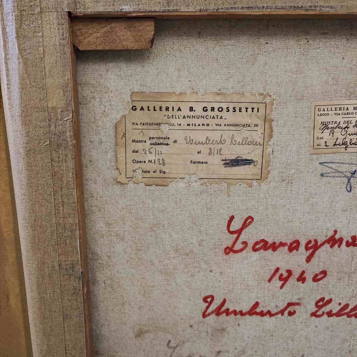 photo for sale Work By Umberto Lilloni Oil On Canvas, Blackboard 1940