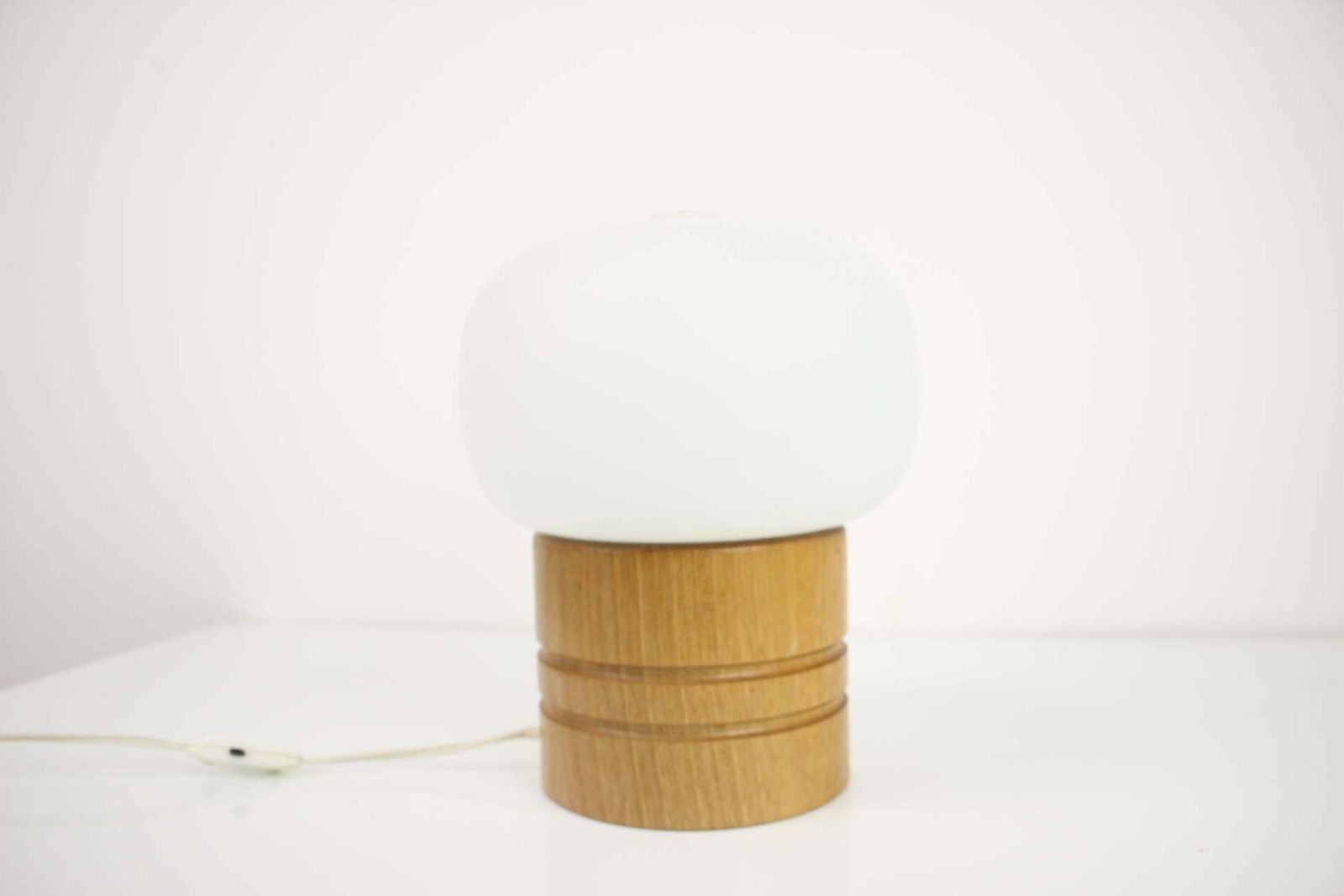 photo furniture Wooden Table Lamp Osvetlovaci Sklo Valasske Mezirici, 1960s