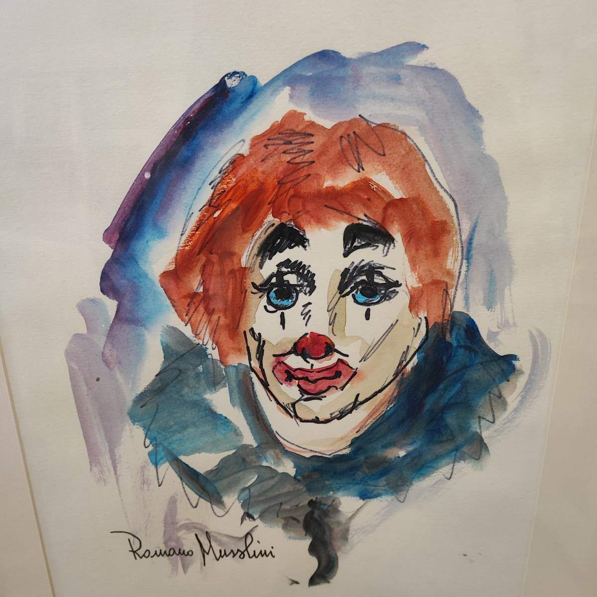 Work By Romano Mussolini Mixed Media, Clown photo furniture