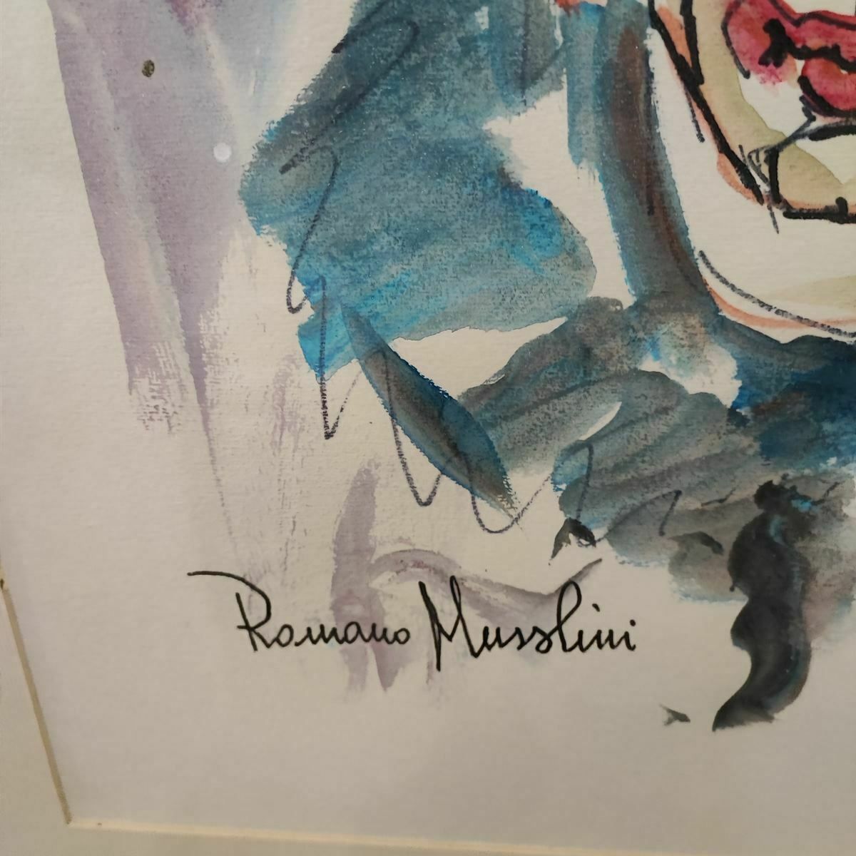 Work By Romano Mussolini Mixed Media, Clown photo for sale