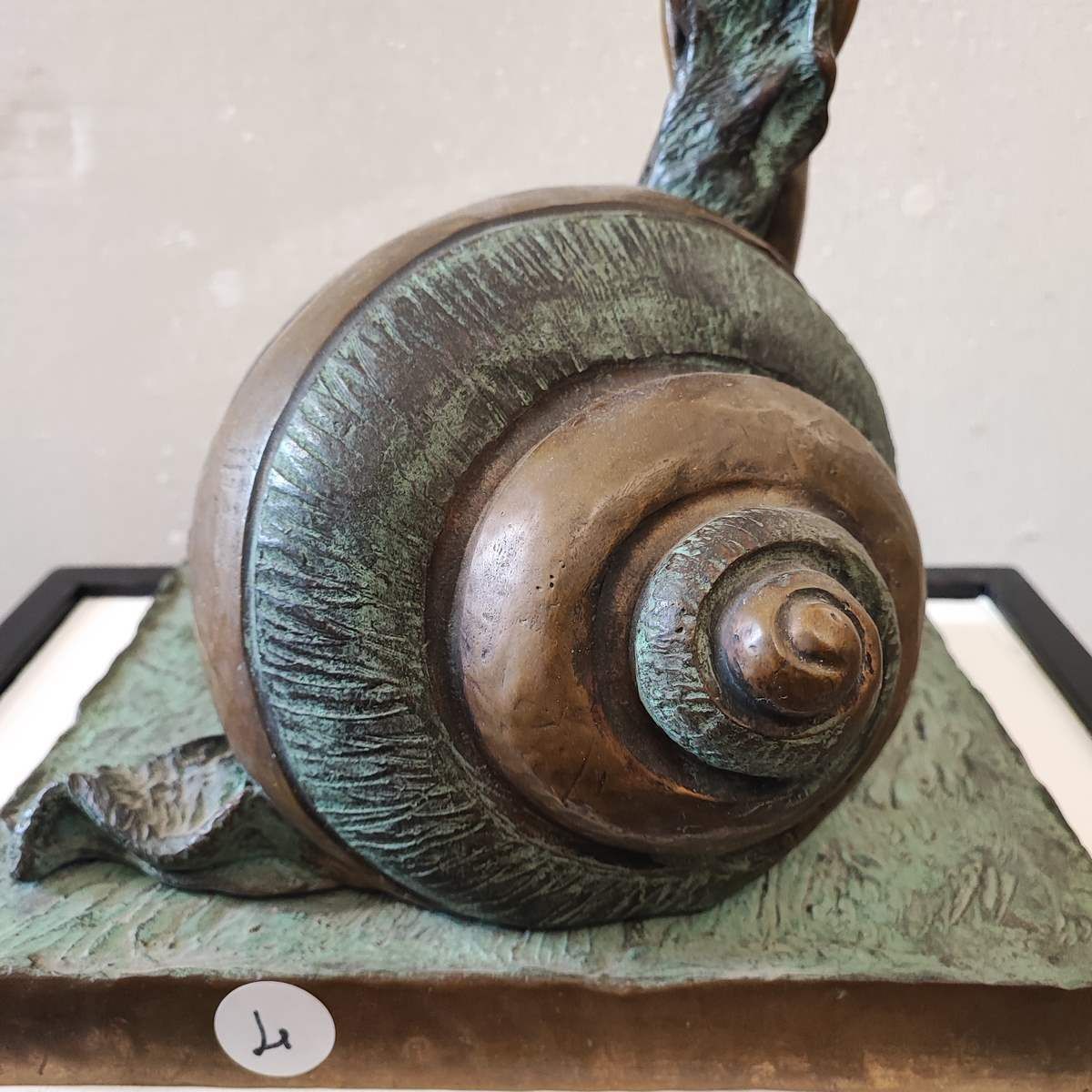 3040.0 Patinated Bronze Sculpture Max Hamlet, Superstar Snail, Year 1991 photo