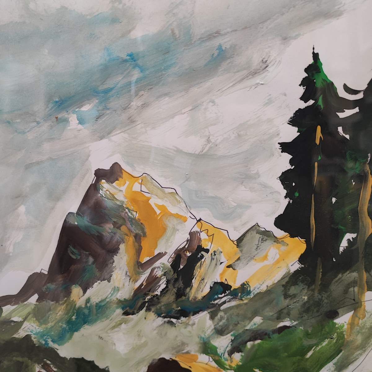 Work By Romano Mussolini Mixed With Tempera And Grass, Homage To Cortina 2003 photo Art