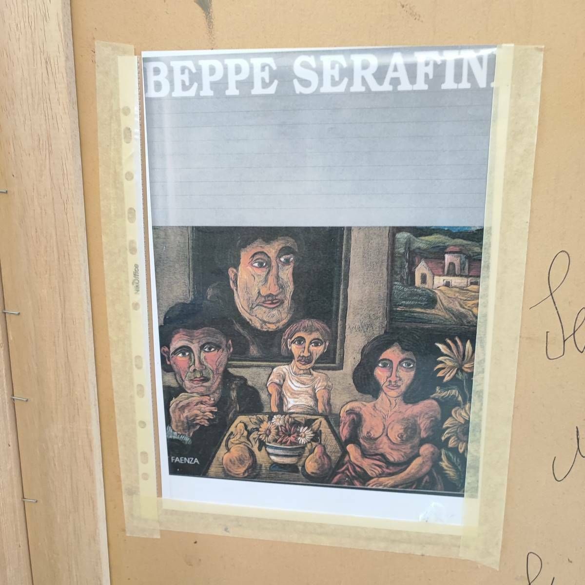photo for sale Work By Beppe Serafini Oil On Cardboard, The Sailor's Rest 1980