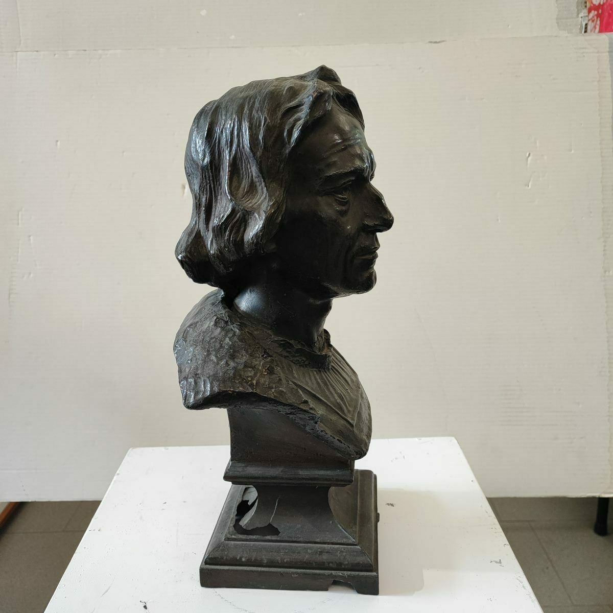 Bronze Sculpture Bartolomeo Muzio Foundria Genova, Cristoforo Colombo photo vinterior