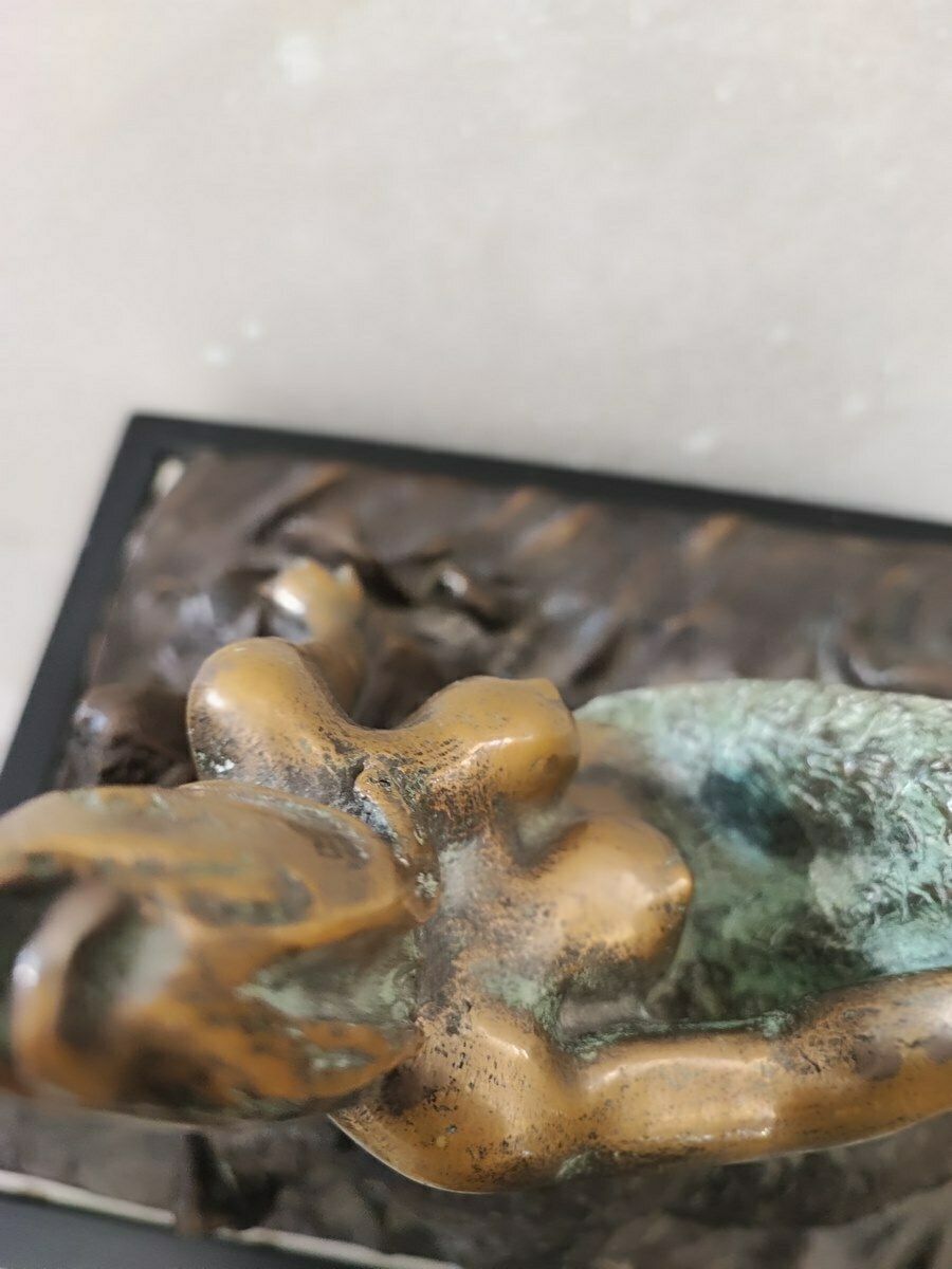 photo vintage Patinated Bronze Sculpture Max Hamlet, The Song Of The Sirens Year 1992