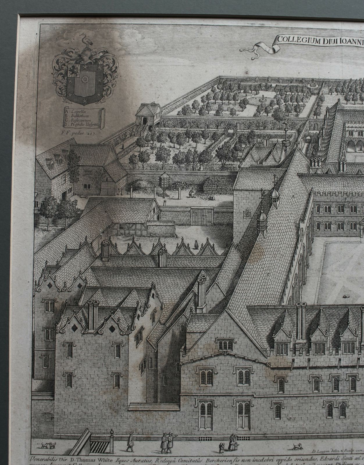 St John's College, Oxford 1675 Engraving By David Loggan photo furniture