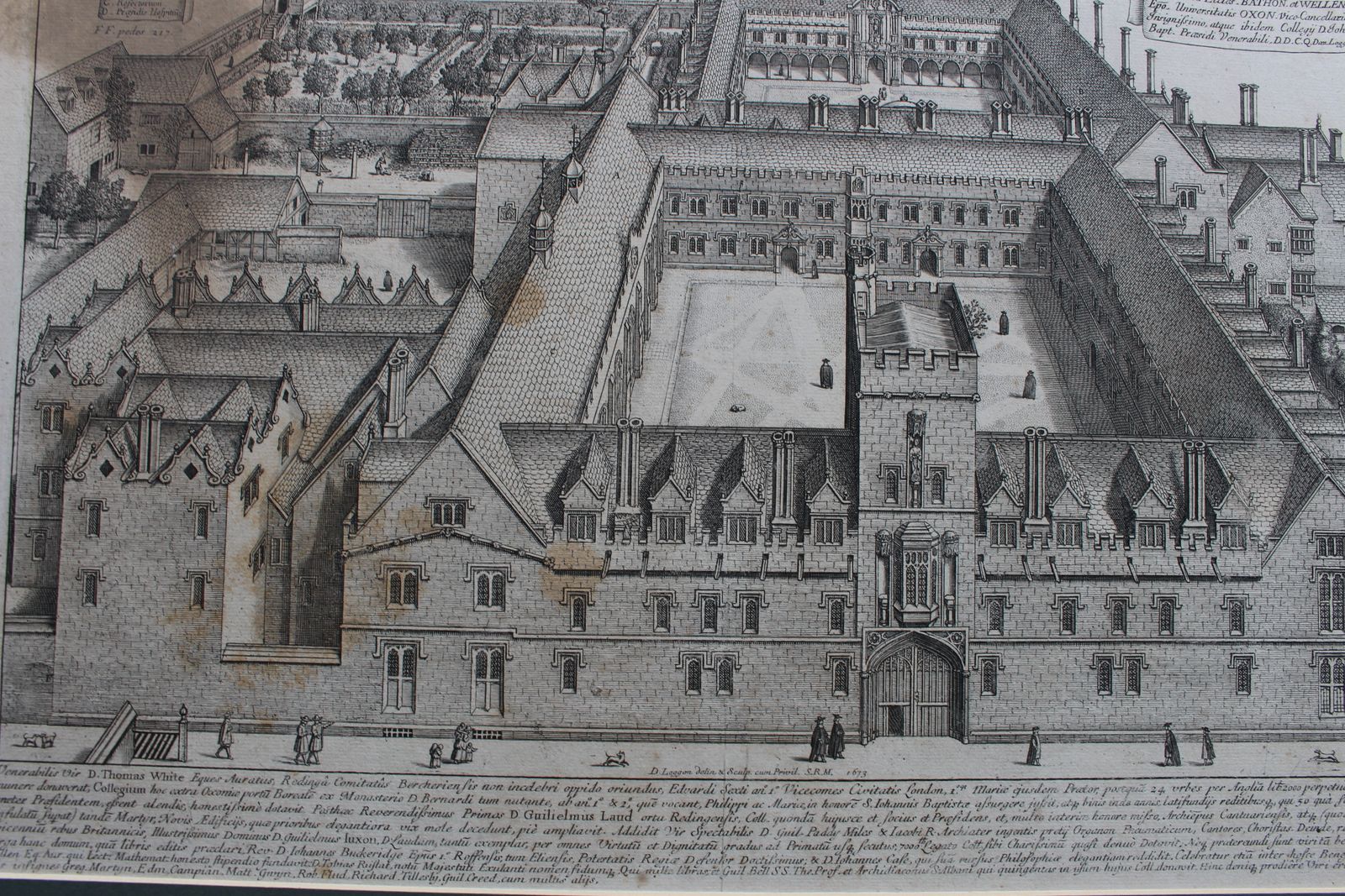 St John's College, Oxford 1675 Engraving By David Loggan photo for sale