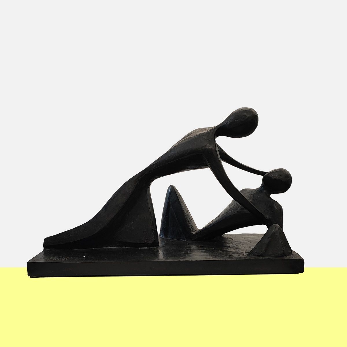 Lost Wax Bronze Sculpture With Ceramic Method Of The Venturi Art Of Virgilio Guidi, Meeting