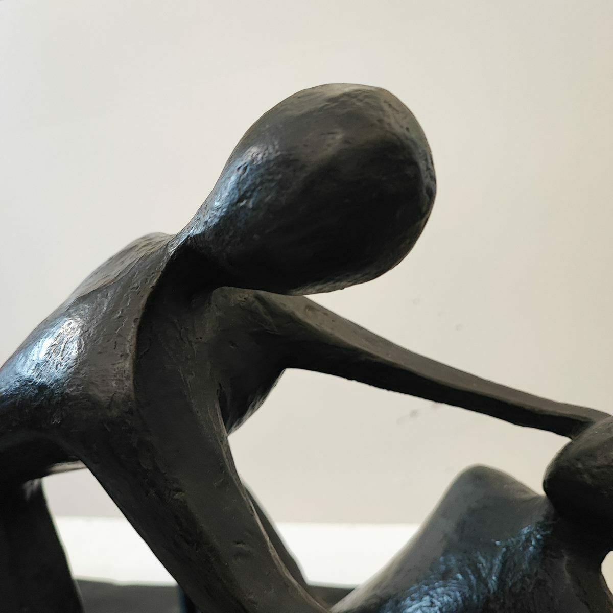 Lost Wax Bronze Sculpture With Ceramic Method Of The Venturi Art Of Virgilio Guidi, Meeting photo Art