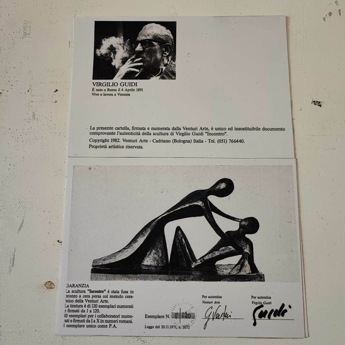 3986.0 Lost Wax Bronze Sculpture With Ceramic Method Of The Venturi Art Of Virgilio Guidi, Meeting photo