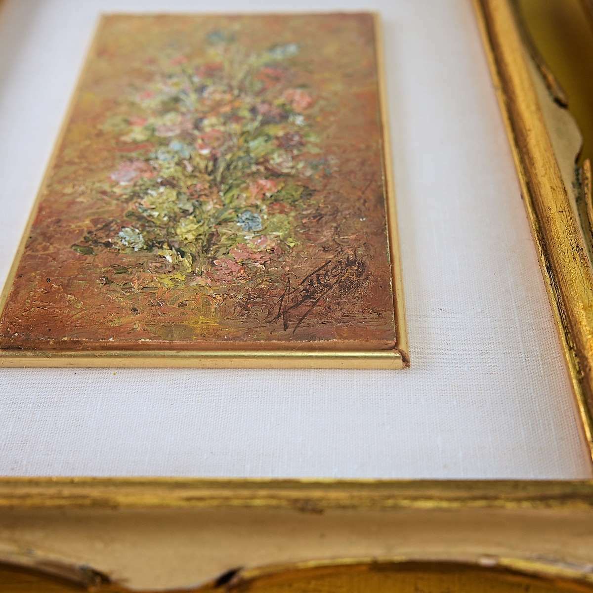Pair Of 1960s Oil Paintings On Canvas, Flowers photo 222.0