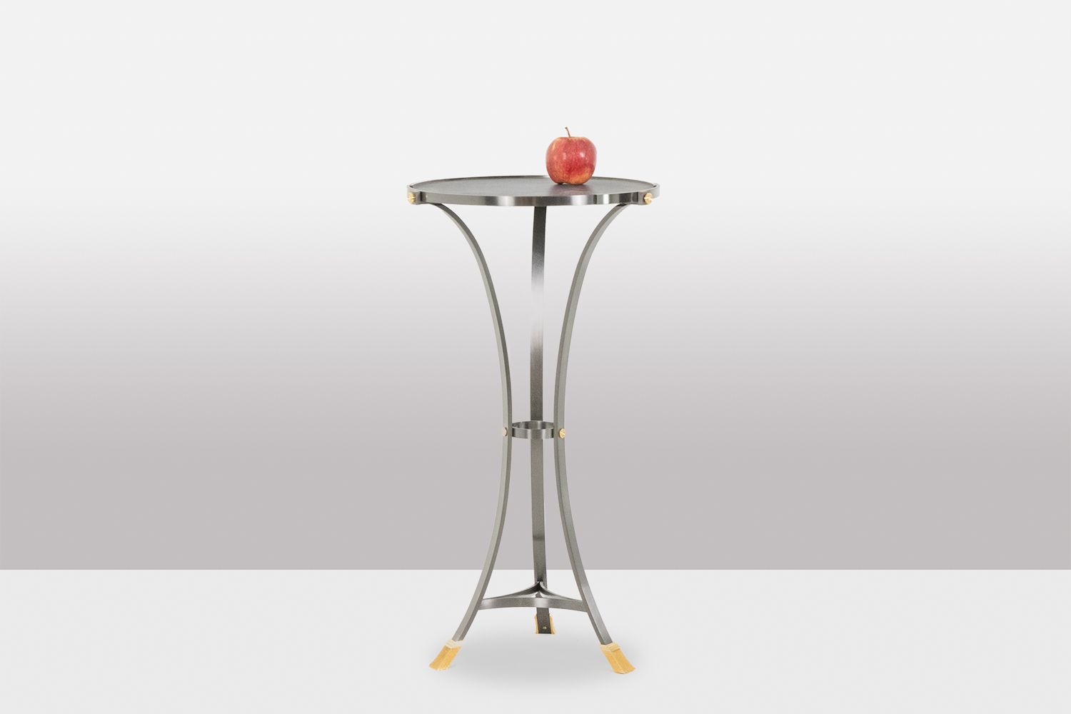 “Canabas” Pedestal Table In Patinated Leather, Steel, And Gilded Brass. Contemporary. Ls59502209h photo furniture