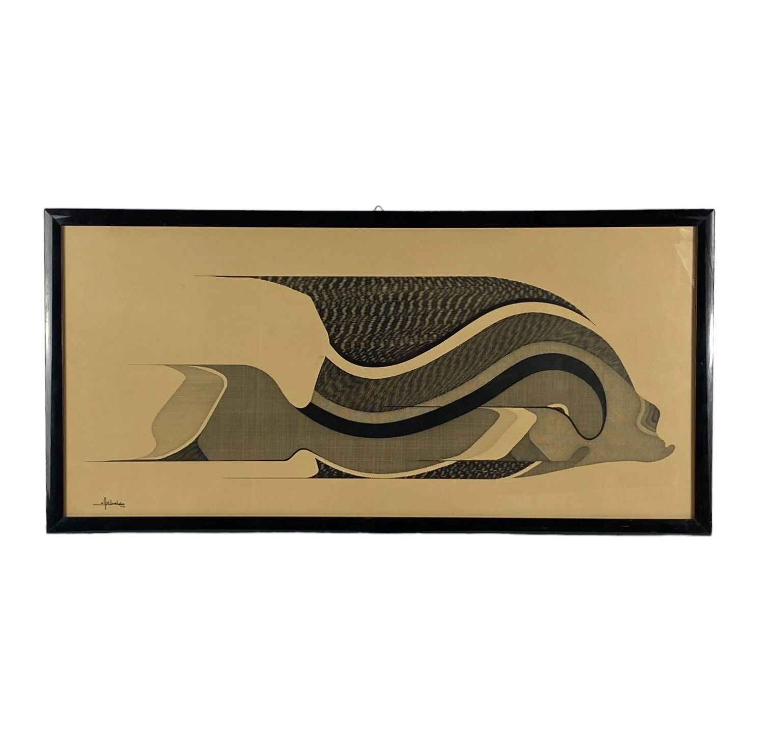 Abbahao, Untitled Great Stylized Fish, China On Paper, Italy 1976 photo furniture