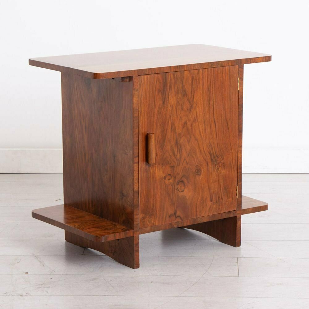 Art Deco Figured Walnut Bookcase Table, British C.1930