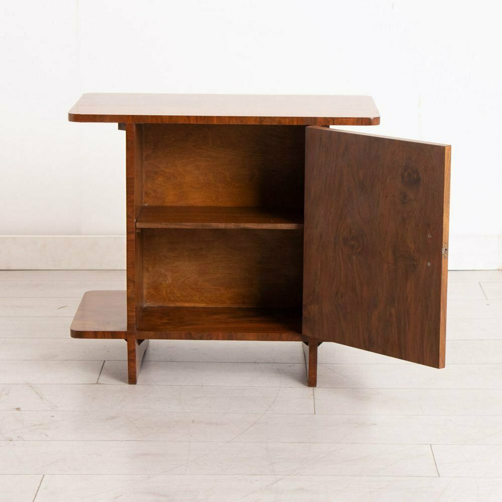 Art Deco Figured Walnut Bookcase Table, British C.1930 photo Furniture