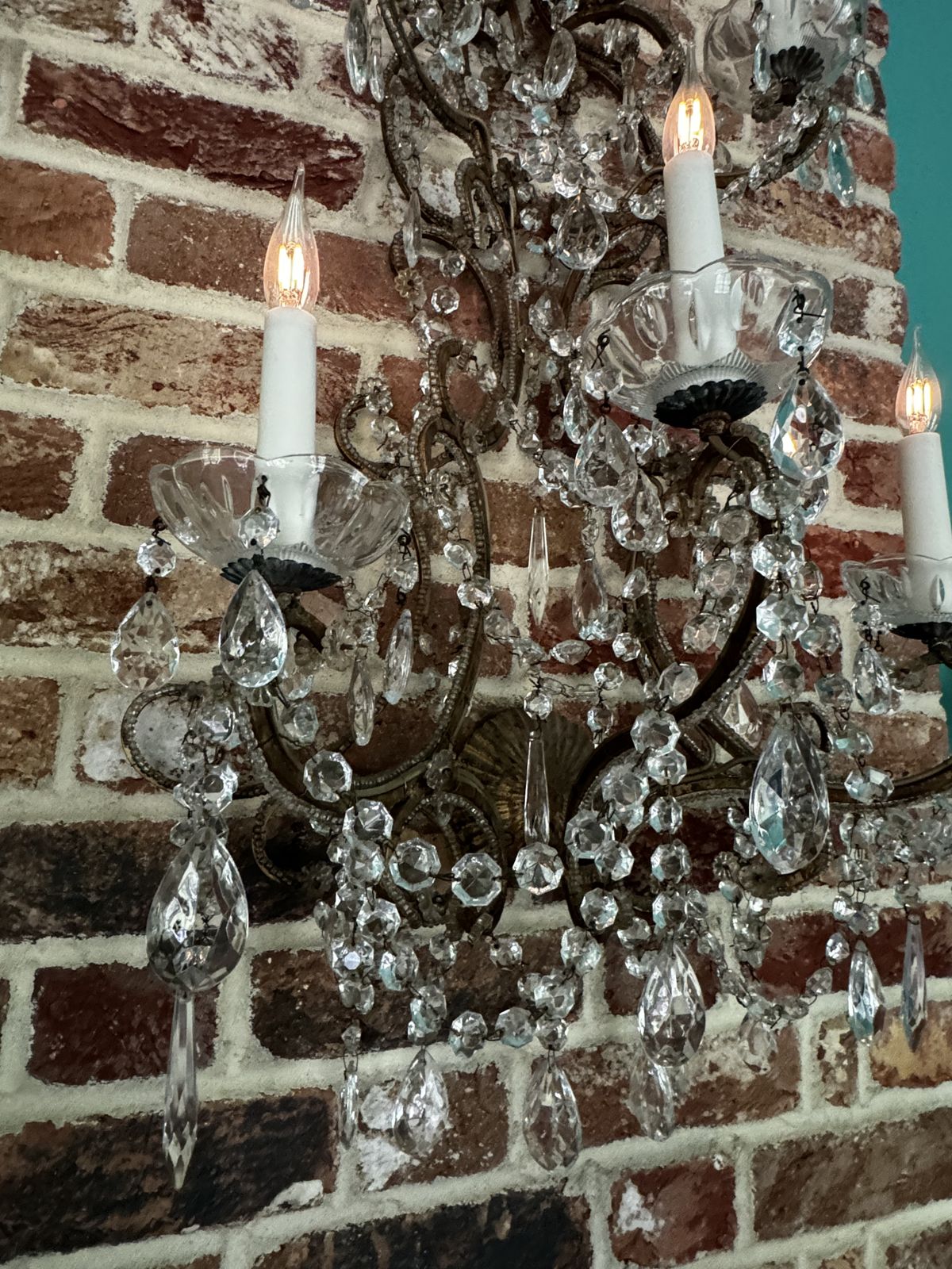 A Pair Of French Crystal Wall. La Cage Aux Folie Fully Electrified photo furniture