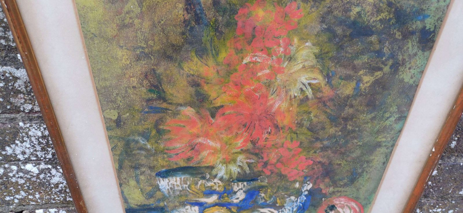 Retro Authentic Abstract Still Life, Oil Painting, By Bungy 1964   Glazed Wooden Frame, Ready To Hang photo buy