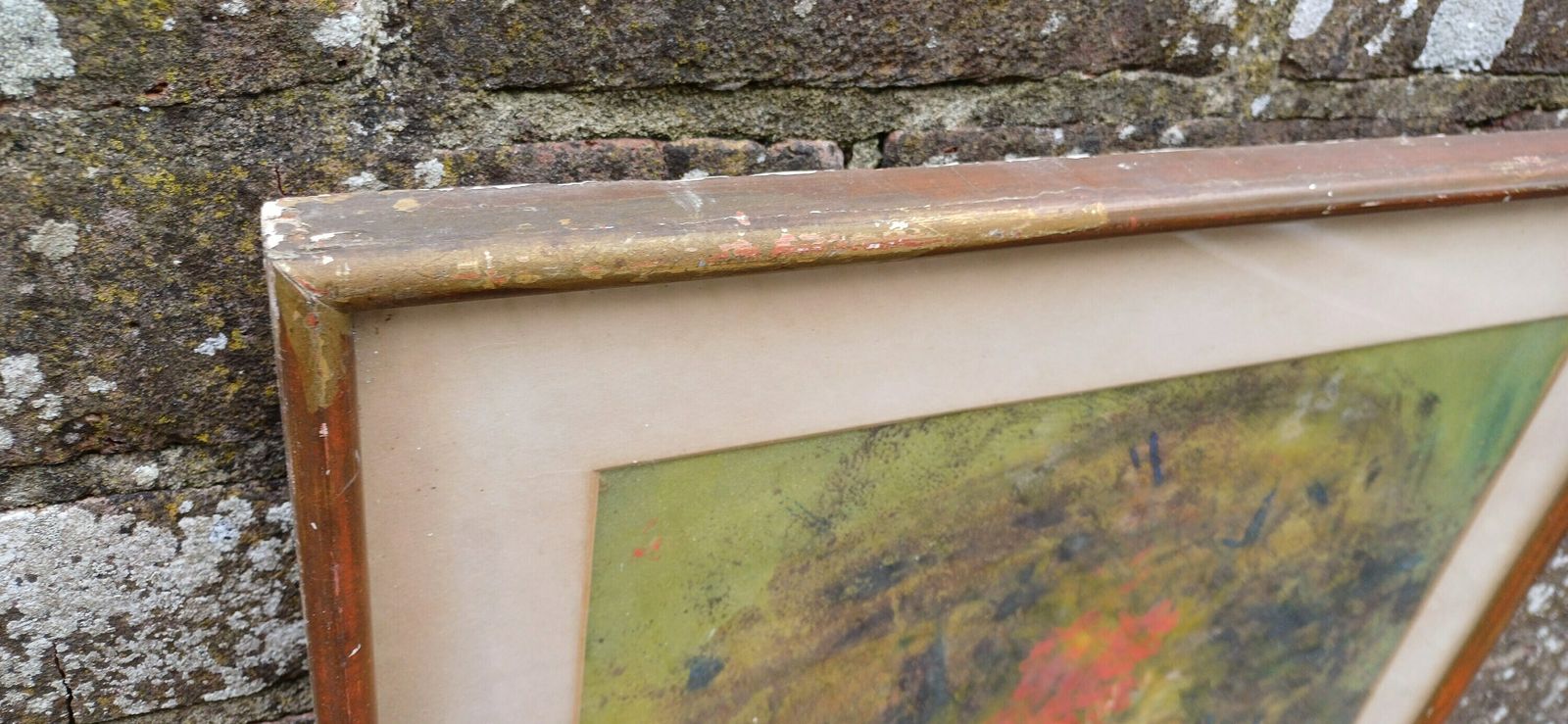 Retro Authentic Abstract Still Life, Oil Painting, By Bungy 1964   Glazed Wooden Frame, Ready To Hang photo vintage