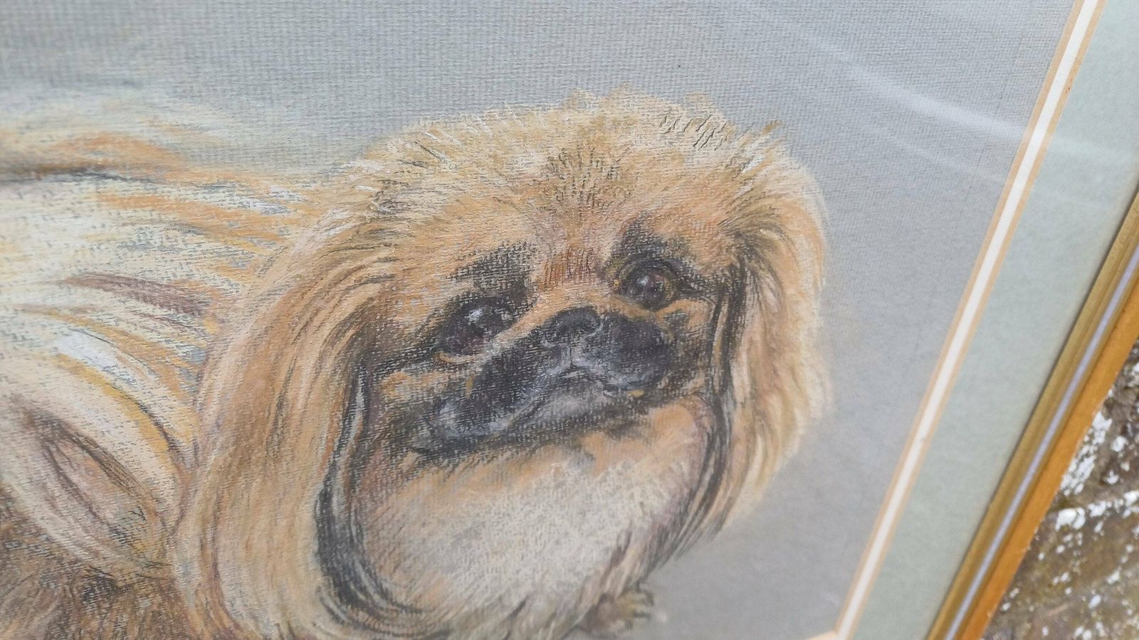 Original Vintage Pastel By Valerie Miles 1994, Original Drawing By Famous Welsh Artist, Pekinese Pekingese Dog, Tricki Woo photo 92.0